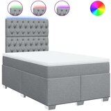 vidaXL Boxspring postelja z vzmetnico svetlo siva 120x190 cm blago | Shoptok.si