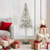 vidaXL Božično drevo med 150 LED z stojalom Bela 120 cm PE in jeklo | Shoptok.si