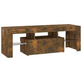 TV ormarić s LED svjetlima boja dimljenog hrasta 120x35x40 cm | shoptok.hr