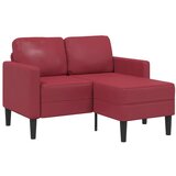  Dvosjed s ležaljkom u obliku slova L, vino crvene boje, 125 cm, umjetna koža | shoptok.hr