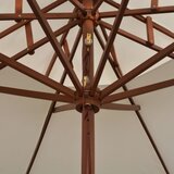  Dvoslojni suncobran 270 x 270 cm s drvenim stupom krem bijeli | shoptok.hr