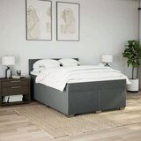 vidaXL Box spring postelja z vzmetnico temno siva 160x200 cm blago | Shoptok.si