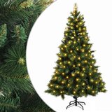  Umjetno božićno drvce s nogom 210 cm 300 LED lampica - Zelena 210 cm s LED svjetlima | shoptok.hr