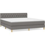  Box spring postelja z vzmetnico temno siva 160x200 cm blago, (20790486) | Shoptok.si