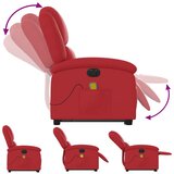  Električni masažni naslonjač na podizanje umjetna koža crveni | shoptok.hr