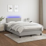vidaXL Krevet box spring s madracem LED svjetlosivi 120x200 cm tkanina Cijene