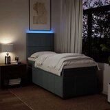 vidaXL Box spring postelja z vzmetnico temno siva 100x200 cm blago | Shoptok.si