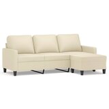Maison Chic kavč - Sofa - Kanape trosed s stolčkom za noge krem 180 cm umetno usnje, (21727836) Cene