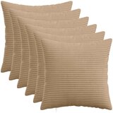 Presvlaka za jastuk 6 pcs HEERLEN Smeđa 50 x 50 cm Kord Slike