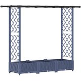 vidaXL Dvignjeno ležišče s trellisom in streho Siva 164 x 40 x 123 cm, (5000287888) | Shoptok.si