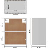Viseći ormarić bijeli 50 x 31 x 60 cm od konstruiranog drva | shoptok.hr
