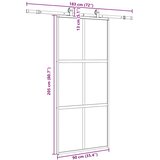  Klizna vrata s priborom crna 90 x 205 cm kaljeno staklo | shoptok.hr