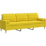  Trosjed s ukrasnim jastucima svjetložuti 210 cm od tkanine | Eponuda.com