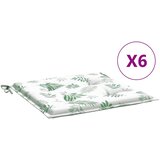  Jastuci za stolice 6 kom s uzorkom lišća 40x40x4 cm od tkanine | shoptok.hr