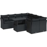 vidaXL 9-dijelni set vrtnih sofa s jastucima crni od poliratana | shoptok.hr