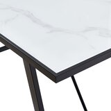  Blagovaonski stol bijeli 160 x 80 x 75 cm od kaljenog stakla | Eponuda.com