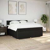 vidaXL Krevet s oprugama i madracem crni 200x200 cm od tkanine | shoptok.hr