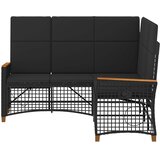  Vrtni set sofe za opuštanje Podesiva Crna 164 x 164 x 112 cm | shoptok.hr