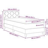 vidaXL Box Spring Krevet s Madracem Tamno Siva 100x200 cm Baršun Cijene
