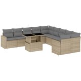 Maison Chic Seti vrtnega pohištva - Vrtna garnitura - Vrtni pohištvo set 11-delna z blazinami bež poli ratan, (21817042) | Shoptok.si
