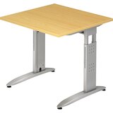 eurokraft pro nicola - pisalna miza, podnožje v obliki črke c, z nastavitvijo višine, vxšxg 720 x 800 x 800 mm, imitacija bukve | Shoptok.si