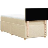  Okvir kreveta s oprugama i madrac krem 80x200 cm od tkanine | shoptok.hr