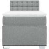  Box spring krevet s madracem svjetlosivi 90x190 cm od tkanine Slike