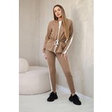 Kesi Women's cotton set with stripe and welts camel | Shoptok.si