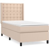 Krevet s oprugama i madrac cappuccino 90x190 cm od umjetne kože | shoptok.hr