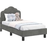  Posteljica za malčke z vzglavjem Temno siva 70 x 140 cm Žamet, (5000104972) | Shoptok.si