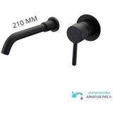  črna stenska armatura z mešalnim izlivom | črna pipa eyn WB1353 - 21 cm | Shoptok.si