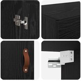 vidaXL Stenska omara Črna Orehovina 69,5 x 34 x 90 cm Konstruiran les | Shoptok.si