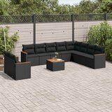  11-dijelni set vrtnih sofa od poliratana s jastucima crni | shoptok.hr