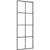  Klizna vrata s priborom crna 76 x 205 cm od ESG stakla | shoptok.hr