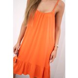 Kesi Dress with thin straps dark apricot | shoptok.hr