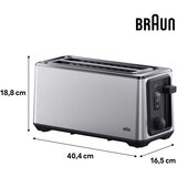 Braun HT5220BK Toster z dolgim režcem | Shoptok.si