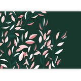  Foto tapeta - Flowering vine - minimalist climbing leaves on a green background 100x70 | shoptok.hr