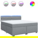 vidaXL Box spring postelja z vzmetnico svetlo siva 180x200 cm blago | Shoptok.si