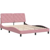  Okvir za krevet bez madraca ružičasti 140x190 cm baršunasti | shoptok.hr
