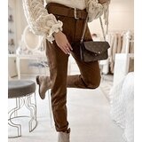 Gemre Brown pants with Pelchat belt | Shoptok.si