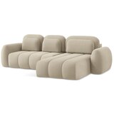 Makamii Svjetlo smeđa sklopiva/s prostorom za odlaganje kutna garnitura od bouclé tkanine (s desnim kutom/s ležaljkom) Pele – | shoptok.hr