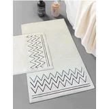 Zigzag set prostirki za kupatilo, 2 dijela, crvena