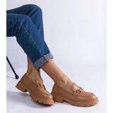Gemre Edelia brown eco leather moccasins with gold embellishment | shoptok.hr