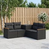  Set sofe 5 kom. Crna Poli Rattan i čelik | shoptok.hr