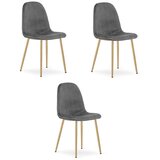  PADVA stolica - tamnosivi baršun / noge od hrasta x 3 | shoptok.hr