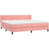  Krevet s oprugama i madracem ružičasti 200x200 cm baršunasti | shoptok.hr