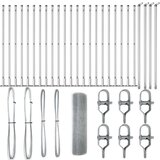 vidaXL varjena žična ograja s 13 nastavljivimi stebri 1x50 m iz galvaniziranega jekla | Shoptok.si