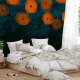  Foto tapeta - Watercolour composition - orange patterns on a delicate leaf background 500x350 | shoptok.hr