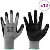 Rukavice za rad 12 pcs Siva i crna 11 / XXL Poliester | shoptok.hr
