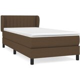  Box spring postelja z vzmetnico temno rjava 80x200 cm blago | Shoptok.si